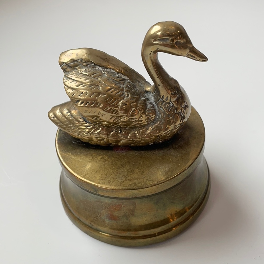 Brass Swan Music Box